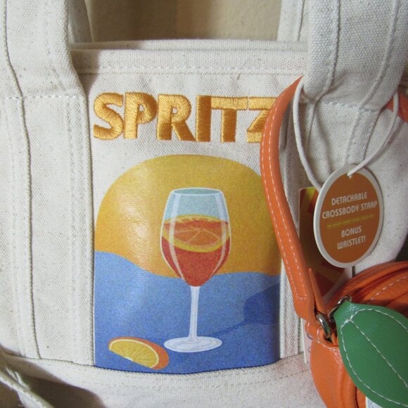 NWT C&C California Aperol "Spritz" Tote Bag With Orange Slice Wristlet - Picture 2 of 8